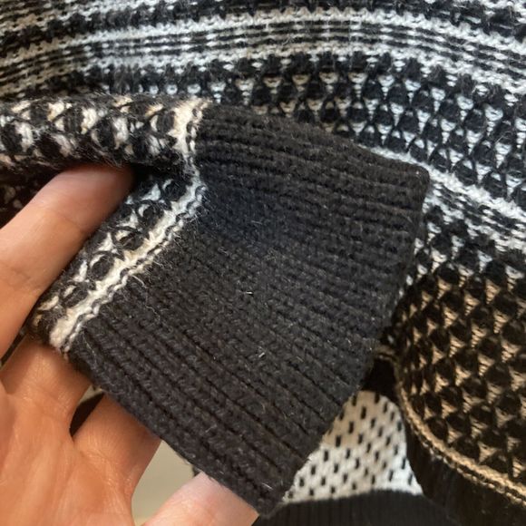 Madewell Black White Fine Knit Crew Neck Pullover Sweater Small - Picture 9 of 16